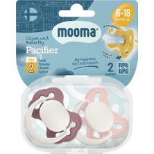 Mooma Palyaço ve Kelebek Emzik No:2 Bebek Pembesi & Kahvemsi Mor 6-18 Ay (2 Adet)