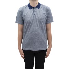 Santa Fistan Store Erkek Desenli Klasik Kesim Rahat Kalıp Tek Cepli Polo Yaka T-Shirt