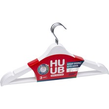 Huub Ahşap Desenli Askı 3'lü 5 Adet