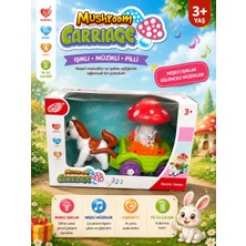 Işıklı Müzikli At Arabası Oyuncak – Pilli Hareketli Tavşanlı Araba 2 Renk Seçeneği (Turkuaz & Yeşil) 3+ Yaş