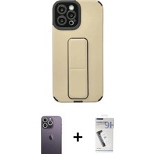 Marsilyan™- iPhone 12 Pro Max Kılıf Çekirdek Yansıma - Şeffaf Uv Polymer Nano Ekran Koruyucu + Neon Fosforlu Kamera Lens - Bz