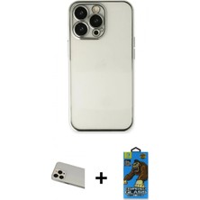 Pileli Store Pilelistore™ iPhone 13 Pro Max Kılıf Vadi Minimal - Siyah 18D Cam Ekran Koruyucu + Rainbow Kamera Lens Koruma Cam - Regd