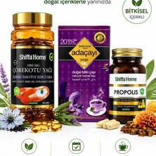 Shiffa Home Çareburada Günlük Rutin Destek Seti | Çörekotu Yağı 100 Softjel & Adaçayı 20 Poşet Çay & Propolis Kapsül 60 Kapsül