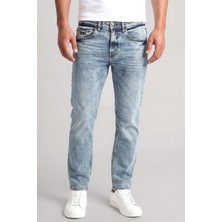 Versace Erkek Normal Bel Düz Paçalı Pamuklu Denim Mavi Pantolon 80GAB5S0 CDWCM-904