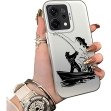HONTINGA Oppo Reno 14 5g ile Uyumlu Kılıfı Silikon Kenar Sert Arka Düşüme Önleyici Basitlik Anti Düşme Kamera Korumali Balık Tutma Desen Telefon Kılıfı Kadın ve Erkek Için Uygundur K1-0736
