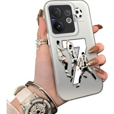 HONTINGA Vivo V60 5g ile Uyumlu Kılıfı Silikon Kenar Sert Arka Düşüme Önleyici Basitlik Anti Düşme Kamera Korumali Cristiano Ronaldo Desen Telefon Kılıfı Kadın ve Erkek Için Uygundur K1-0712