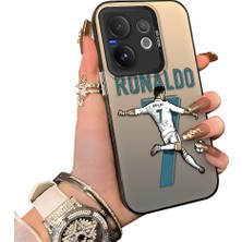 HONTINGA Vivo V60 5g ile Uyumlu Kılıfı Silikon Kenar Sert Arka Düşüme Önleyici Basitlik Anti Düşme Kamera Korumali Cr7 Desen Telefon Kılıfı Kadın ve Erkek Için Uygundur K1-0727