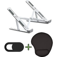 Vivesta Shop Kaydırmaz 7 Kademeli Ayarlanabilir Laptop Macbook Notebook Yükseltici Stand Kamera Kapatıcı Mousepad
