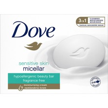 Dove Beauty Cream Bar Katı Güzellik Sabunu Micellar Hassas Ciltler Için Nemlendirici Etkili 90 G 2 Adet