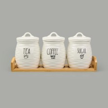 Matmel Kitchen 3'lü Seramik Baharatlık Seti - Beyaz