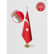 Bilsan Türk Makam Bayrağı - Saçaklı Gold Set