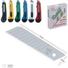 Ark Profesyonel 18 mm Maket Bıçağı Karışık Renk 1 Adet Maket Bıçağı 10'lu Maket Bıçağı