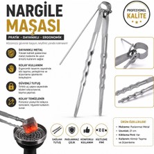 Eds Nargile Maşası Paslanmaz Çelik Kömür Maşası – Dayanıklı Ergonomik Kaymaz Tutuculu Shisha Tong Profesyonel Kullanım