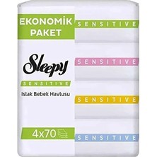 Sleepy Sensitive Eco Islak Mendil 4X70 Adet (4 Adet)