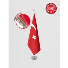 Bilsan Türk Makam Bayrağı - Saçaklı Krom Set