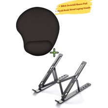 Vivesta Shop Mousepad Bilek Destekli Mouse Pad, Siyah Renk Metal Laptop Standı Tablet Standı