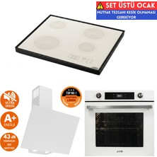 Afm Tech ve Ferre Marka Ls Sessiz Setüstü Beyaz Vitro Elektrikli Ankastre Set (D078-SA+FC-07+FM7701