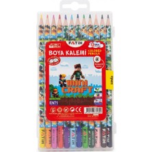Artlantis 12 Li Kuru Boya Kalemi Plastik Kutu 1 Paket Fatih Mini Craft Figürlü 12 Renk Kuruboya Tam Boy Renkli Kalem