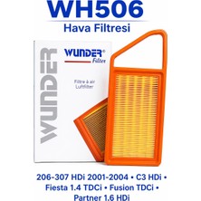 Fıat - Alfa Romeo - Opel - Chevrolet - Cıtroen - Peugeot - Lancıa - Ford - Mazda - Toyota Wunder Wh 506 Hava Filtresi
