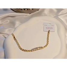 Xuping Jewelry Taşlı Plaka Bileklik 14 K Kaplama