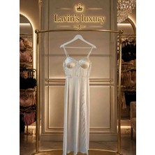 Lavin’s Luxury ✨ Beyaz Saten Dantelli Gecelik ✨