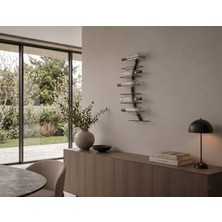 Rack And Cork - Modern Minimalist Metal Şişe Rafı, Kavisli Şarap Rafı Duvar Dekoru, Şişe Saklama ve Sergileme, 8 Şişe Kapasiteli