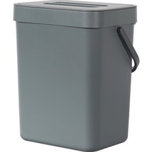 Eko Pure Mini Duvara Monte Kapaklı Mutfak Çöp Kovası, Yiyecek Atıkları Caddesi, 1,32 Gall / 5 L (Gri)