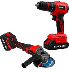 RDX3002 A.k 2'li Makine Seti 20V 2X4.0AH Lı-Ion D.matkap 45NM Avuç Taşlama 125MM Bmc Rodex