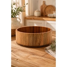 Akasya Yuvarlak Kase 19,8 cm | Ahşap Salata Kasesi, Sunum Kasesi