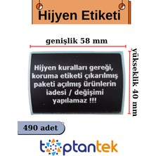Toptantek Hijyen Etiketi | Koruma Bandı | Iadeye Uygun Değildir Etiketi
