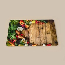 Matmel Ahşap Desenli Cam Kesme Tahtası - Renkli - 20X30 cm