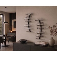 Rack And Cork - Duvara Monte Şişe Rafı, Modern Minimalist Metal Şişe Rafı, Kavisli Şarap Rafı Duvar Dekoru, Şarap Saklama ve Sergileme,16 Şişe