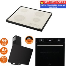Afm Tech ve Ferre Marka A2 Sessiz Setüstü Vitro Elektrikli Siyah Ankastre Set (D077-SA+FC-07+FM7700