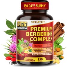 Vegatot Glucosavior Berberine 150 Capsul Ceylon Cinnamon, Bitter Melon, Gymnema - Immune, Heart Health  Gastrointestinal Function.