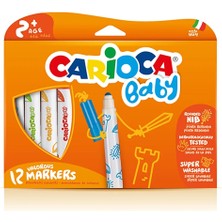 Carioca Jumbo 12LI Yıkanabilir Keçeli Boya Kalemi 2+ Yaş İçin Renkli ve Güvenli Kullanım