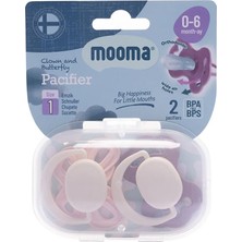 Mooma Palyaço ve Kelebek Emzik No:1 Bebek Pembesi & Kahvemsi Mor (4 Adet)