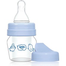Wee Baby 30 ml  Mini Cam Alıştırma Bardağı Seti Mavi (3 Adet) Yenidoğanlar İçin Sızdırmaz Tasarım