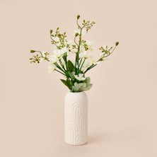 Q-Art Dekoratif Yapay Papatya - Beyaz - 34 cm
