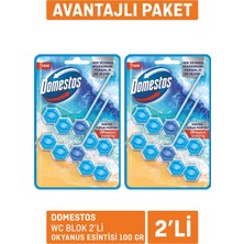 Domestos Wc Blok 2'li Okyanus Ferahlığı 2 x 100 G 3 Adet
