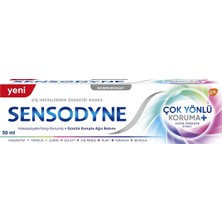 Sensodyne Çok Yönlü Koruma + Geliştirilmiş Beyaz Diş Macunu 50 ml 3 Adet