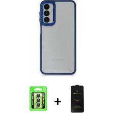 Pileli Store Pilelistore™ Galaxy A24 4g Kılıf Eksen Doku Prime - Siyah 6d Antistatik Mat Seramik Hayalet Nano Ekran Koruyucu + Raze Metal Kamera Lens - Gs