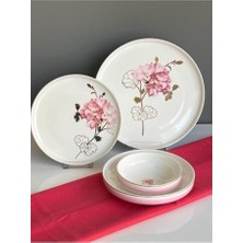 sembol Hydrangea Bone China 24 Parça Yemek Takımı