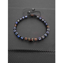 Tahrastone 4 mm Rondela Kesim Lapis Lazuli-1 Adet Damla Kehribar Doğaltaş Bileklik Takı Aksesuar Erkek Bileklik