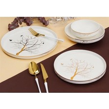 sembol Tree Of Life Bone China 24 Parça Yemek Takımı