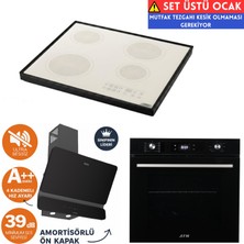 Afm Tech ve Ferre Marka A5 Sessiz Setüstü Vitro Elektrikli Siyah Ankastre Set (D080-SA+FC-07+FM7700
