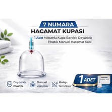 Erdo Ticaret 7 Numara Hacamat Kupası 1 Adet Vakumlu Kupa Bardak Dayanıklı Plastik Manuel Hacamat Kabı
