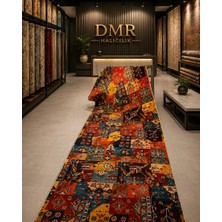 Dmr Halıcılık Klim Desenli Otantik Renkli Modern Kaymaz Taban Salon Hol, Koridor Mutfak Yıkanabilir Jel Kesme Yolluk K1