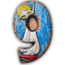 Toprakana Art El Yapımı Deniz Temalı Seramik Kapı No.9 - 8X13 cm - Akdeniz/ege Ruhu - Dekoratif Ev, Villa, Site Girişi, Dış Mekan ve Apartman Girişi