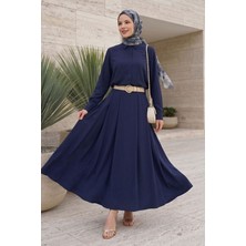 inStyle Gold Kemerli Etekli Lacivert Takım