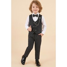Modanino Erkek Çocuk 4'lü Takım (Pantolon+Gömlek+Yelek+Papyon) 12663B